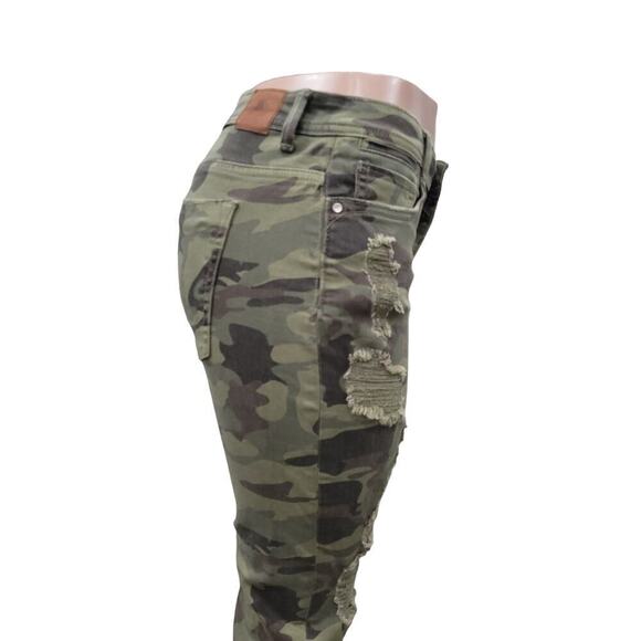 ZARA Women's Camouflage Jeans Size 4 Distressed Raw Hem Ankle - Picture 12 of 16